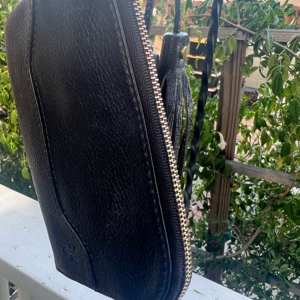 Frye Black Leather Wristlet with Textured Finish - Picture 2 of 13
